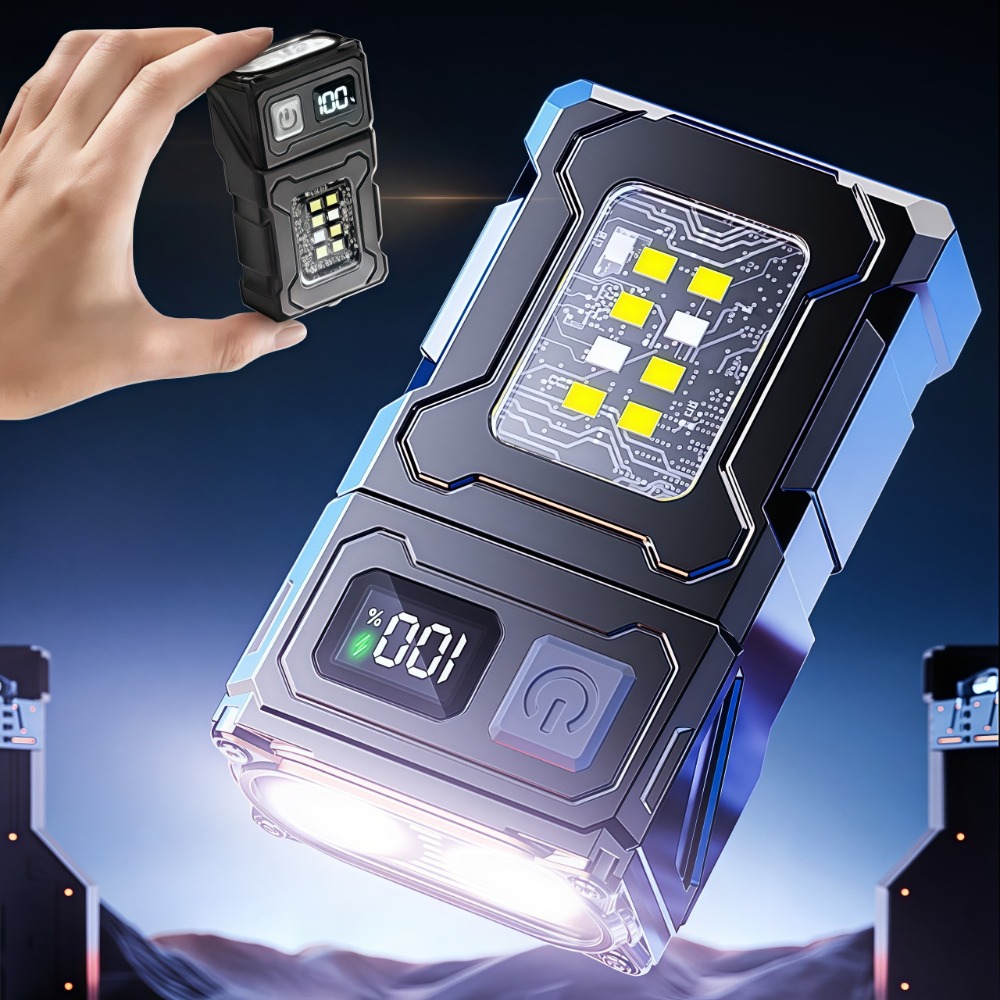 Outdoor Camping Hiking - Rechargeable Mini LED Flashlight Magnetic Clip-On