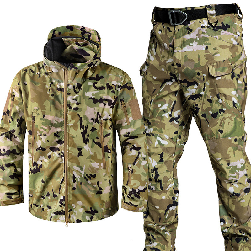 Outdoor Camping Hiking - Men's Waterproof Softshell Fleece Jacket Windproof