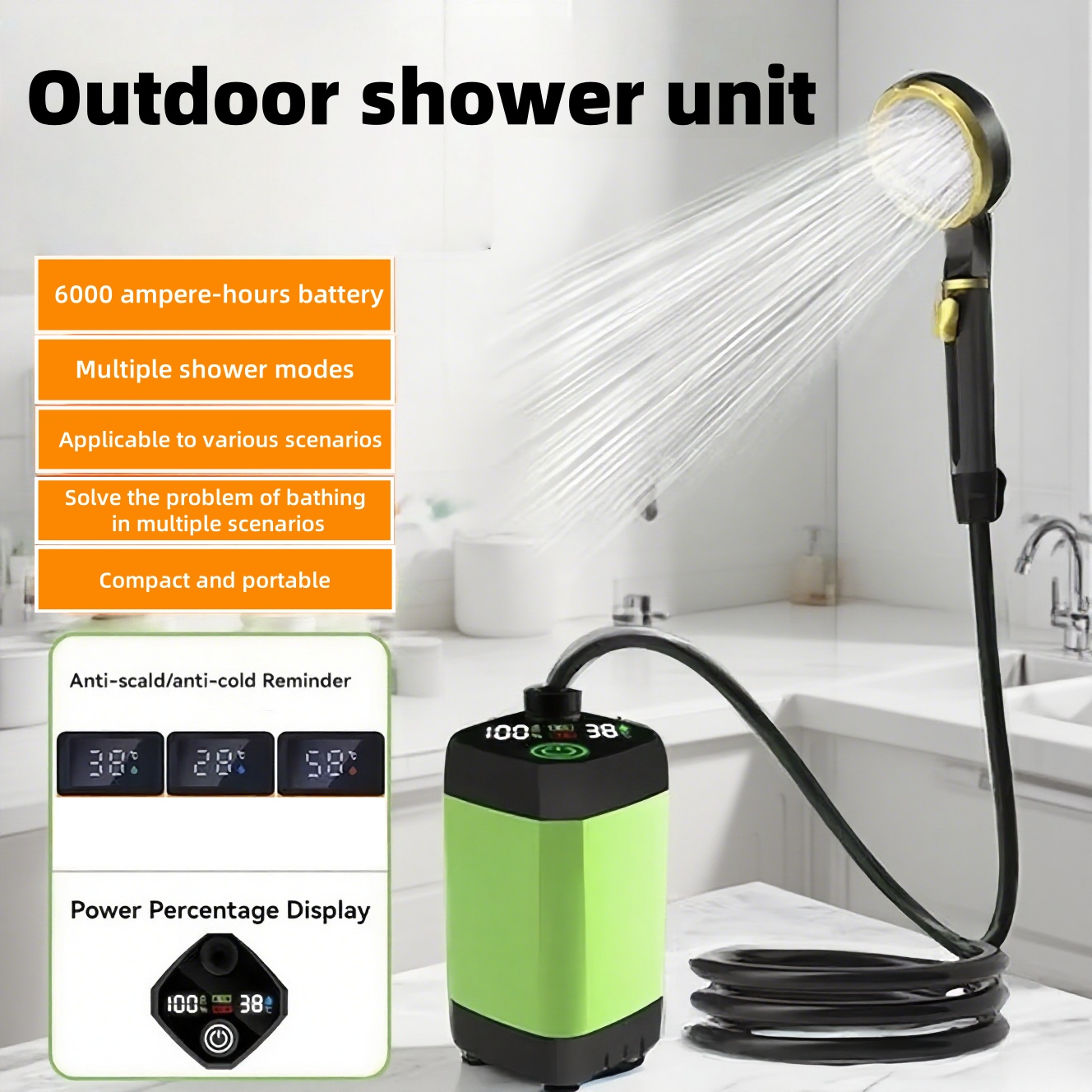 Portable Outdoor Electric Show - огляд і ціна Outdoor Camping Bathroom