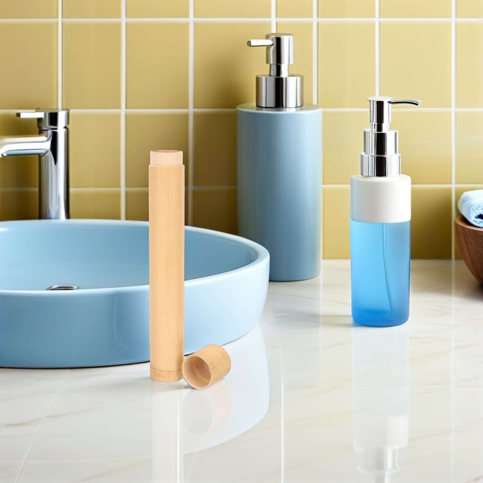 4Pcs Bamboo Toothbrush Holder  - огляд і ціна Outdoor Camping Bathroom