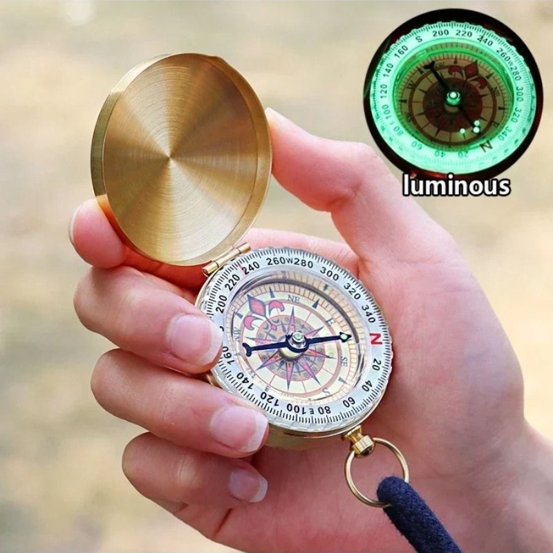 50mm Brass Pocket Compass Lumi - огляд і ціна Outdoor Camping Direct